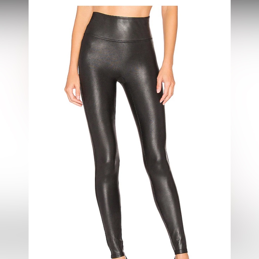 SPANX Faux Leather Leggings in Black